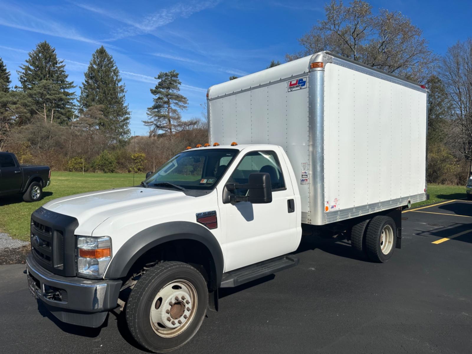 2008 White Ford F-550 (1FDAF56R58E) , automatic transmission, located at 8464 Route 219, Brockway, PA, 15824, (814) 265-1330, 41.226871, -78.780518 - Hard to find truck...must see 2008 Ford F550 box truck (12' box) in very nice shape and serviced!! - Photo #0